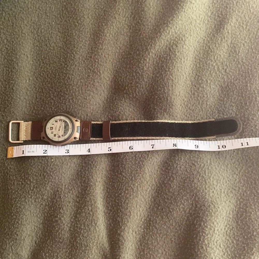 NIB Casio men’s watch. Tan & brown. Adjustable Velcro strap. Face approx 1 1/2” - Picture 11 of 11